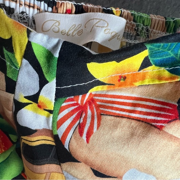 Belle Poque Womens Med Sleeveless Hawaiian Pin Up Girl A-Line Swing Midi Dress - Picture 10 of 15